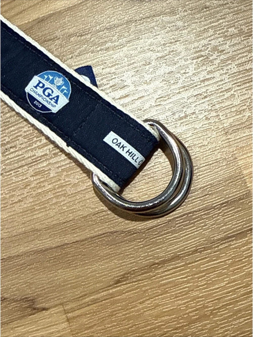 PGA Championship Oak Hill Country Club Navy Ribbon D-Ring Belt Men's L